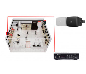 Акустическая система для магазина 2 настенных колонки AUDAC WX302